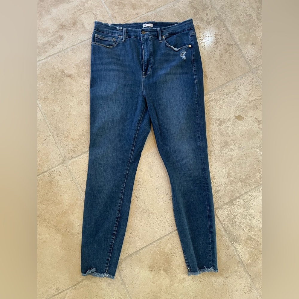 Good American Women's Skinny Jeans in Dark Blue Denim